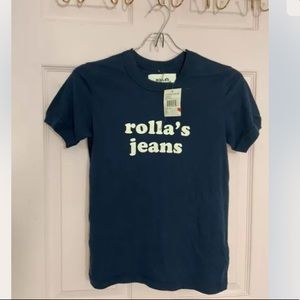 NWT Rollas Retro 80s Logo Graphic Tee Shirt XS